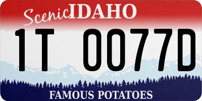 ID license plate 1T0077D