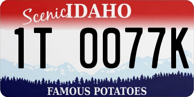 ID license plate 1T0077K