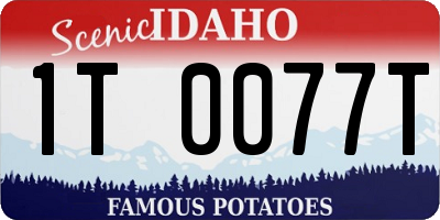 ID license plate 1T0077T