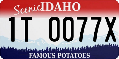 ID license plate 1T0077X