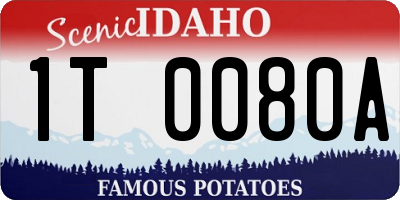ID license plate 1T0080A