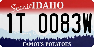 ID license plate 1T0083W
