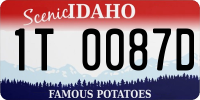 ID license plate 1T0087D