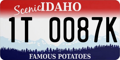ID license plate 1T0087K