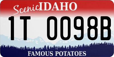 ID license plate 1T0098B