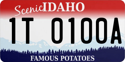 ID license plate 1T0100A