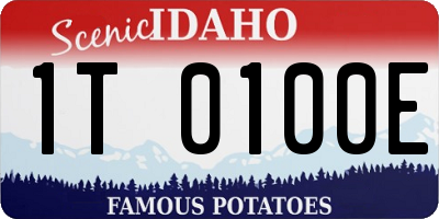 ID license plate 1T0100E