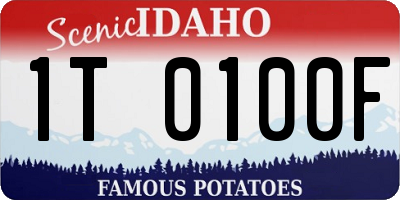 ID license plate 1T0100F