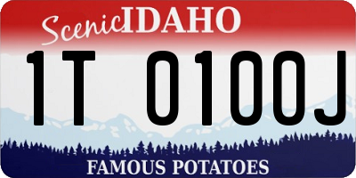 ID license plate 1T0100J