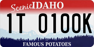 ID license plate 1T0100K