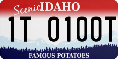 ID license plate 1T0100T