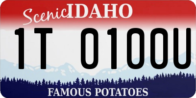 ID license plate 1T0100U