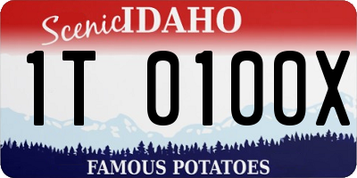 ID license plate 1T0100X
