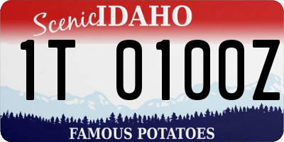ID license plate 1T0100Z