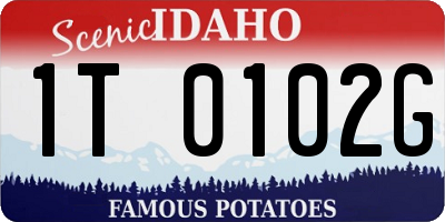 ID license plate 1T0102G
