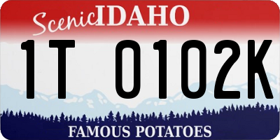 ID license plate 1T0102K