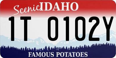 ID license plate 1T0102Y