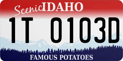 ID license plate 1T0103D