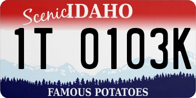 ID license plate 1T0103K