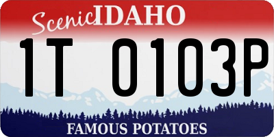 ID license plate 1T0103P