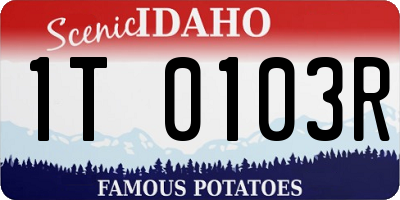 ID license plate 1T0103R