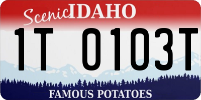 ID license plate 1T0103T