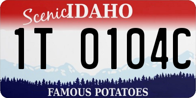 ID license plate 1T0104C