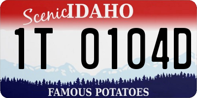 ID license plate 1T0104D