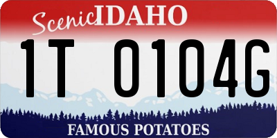 ID license plate 1T0104G