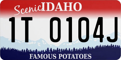 ID license plate 1T0104J