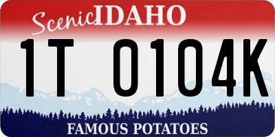 ID license plate 1T0104K