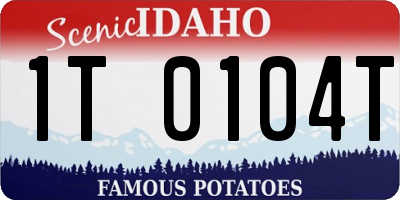ID license plate 1T0104T