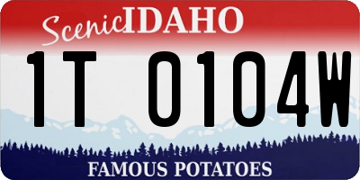 ID license plate 1T0104W
