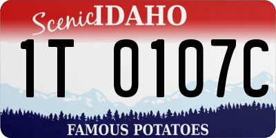 ID license plate 1T0107C