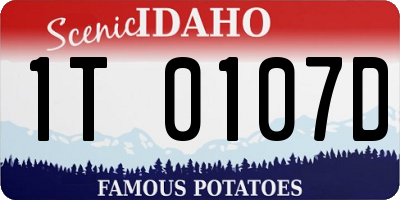 ID license plate 1T0107D