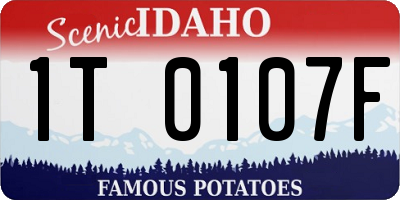 ID license plate 1T0107F