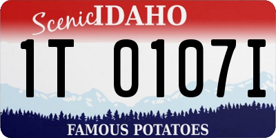 ID license plate 1T0107I