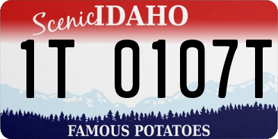 ID license plate 1T0107T