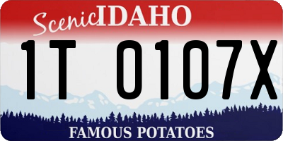 ID license plate 1T0107X