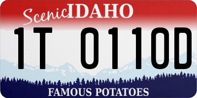 ID license plate 1T0110D