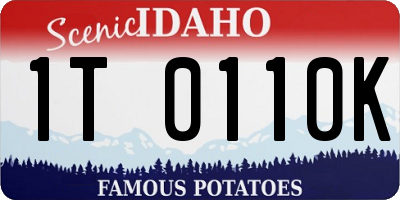 ID license plate 1T0110K
