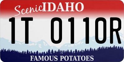ID license plate 1T0110R
