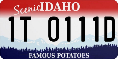 ID license plate 1T0111D