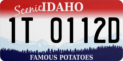 ID license plate 1T0112D