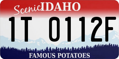 ID license plate 1T0112F