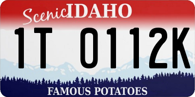 ID license plate 1T0112K