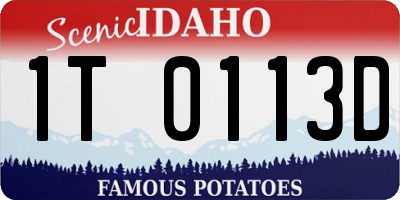 ID license plate 1T0113D