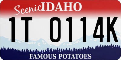 ID license plate 1T0114K