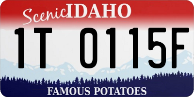 ID license plate 1T0115F