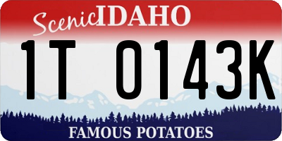 ID license plate 1T0143K